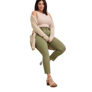 Torrid Avator Skinny Stretch Twill Mid-Rise Pant Olive Size 22 NWT